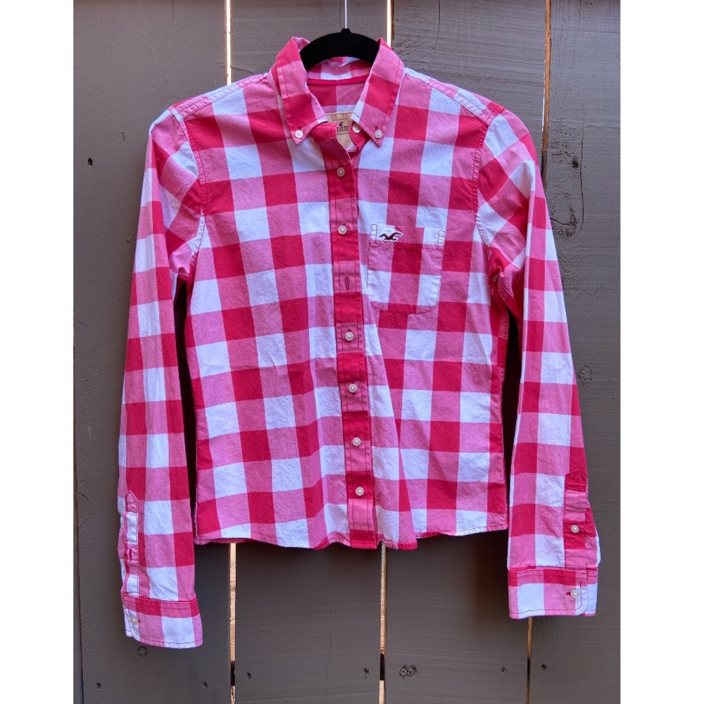 Pink plaid shirt from Hollister